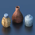 Textured Decorative Bottles And Vase In Beige Brown Gray For Home Decoration