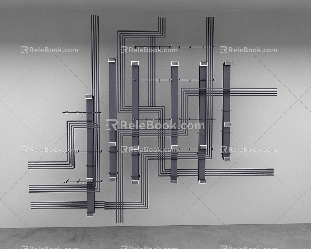 Top pipe network 3d model