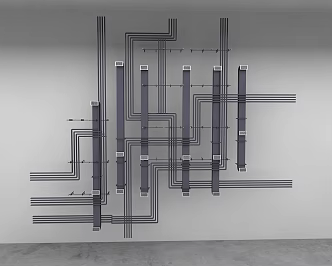 Top pipe network 3d model