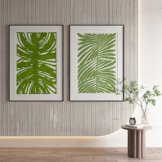 Nordic plant painting decorative painting 3d model