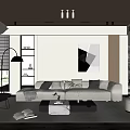 Modern sofa coffee table combination 3d model