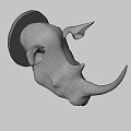Gray Rhinoceros Head Wall Mounted Decorative Sculpture for Home Interior