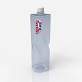 Transparent Plastic Water Bottle With White Cap Cabochon Brand And Diagonal Pattern