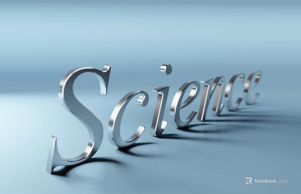 Professional Commercial Scientific Equipment Featuring Metallic Science Lettering On Blue Background 3d model 