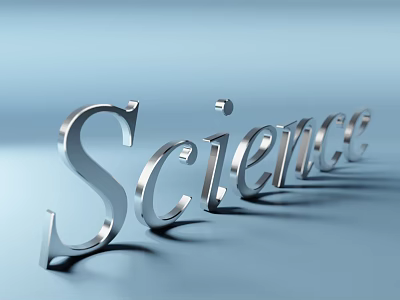 Professional Commercial Scientific Equipment Featuring Metallic Science Lettering On Blue Background 3d model