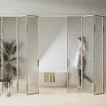 Stylish Frosted Glass Folding Doors Enhance Modern Bathroom Open Space Design