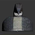 Hand Carved Wooden Duck Decoy With Blue White Spots And Realistic Appearance