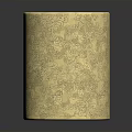 Golden Cylindrical Decorative Daily Use Item Featuring Intricate Floral Patterns Design
