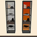 Modern Glass Door Display Cabinets Featuring Plates Books And Decorative Items
