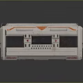 Futuristic Sci-Fi Tech Component With Gray Paneled Structure Orange Accents And Side Ventilation Grilles 3d model