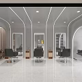 Modern Hair Salon Interior Design With Sleek Barber Chairs Mirrors And Lighting