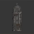 Metal Birdcage Shaped Decorative Ornament Set with Grid Structure for Home Decoration