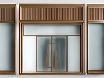 Modern glass door entrance glass door glass double door 3d model
