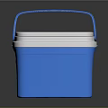 Blue And White Portable Cooler Box With Handle And Insulated Design