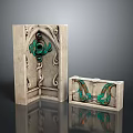 Classical Architectural Ornate Stone Decorative Panels With Green Ornaments