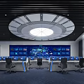Modern Monitoring Room Command Operational Control Center 3d model
