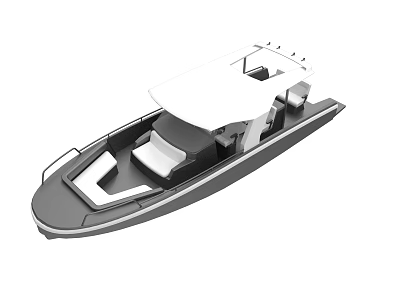 Modern Yacht Exterior Design With Open Deck Seating And Canopy 3d model