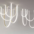 Modern Ceiling Light Fixture with Curved LED Arms for Contemporary Home Decor