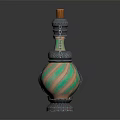 Innovative Medical Device With Green Black Swirl Pattern Orange Top Chain And Stable Base