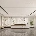 Modern Front Desk Company Lobby Front Desk 3d model