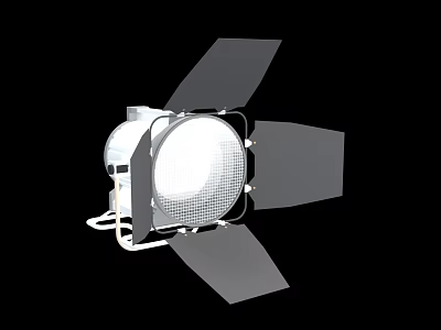 Professional Entertainment Appliance Studio Light with Round Lamp Head and Barn Doors 3d model