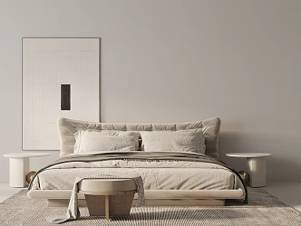 Modern Double Bed 3d model