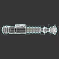 Futuristic Silver Lightsaber Weapon With Spiral Design And Metal Components