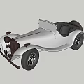 Vintage Silver Convertible Car With Classic Body Design And Open Top