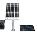 Different Types of Solar Panels Including Pole Mounted and Flat Designs