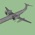 Gray Turboprop Passenger Plane With Aerodynamic Fuselage Design And Propeller Engines