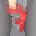 Modern spiral staircase red staircase 3d model