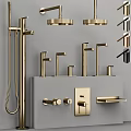 Golden Modern Bathroom And Kitchen Faucets With Various Stylish Handle Designs