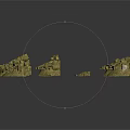 Green Vegetated Terrain Scene Components With Model Landscape Details And Pieces