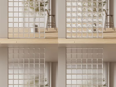 Modern Glass Partition Design For Stylish Home Interior With Grid Pattern 3d model