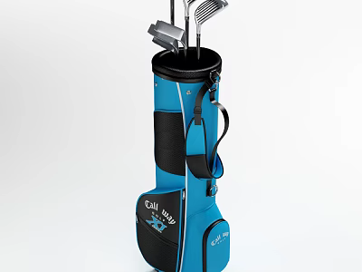 Blue Callaway Golf Bag With Multiple Golf Clubs For Sports Equipment 3d model