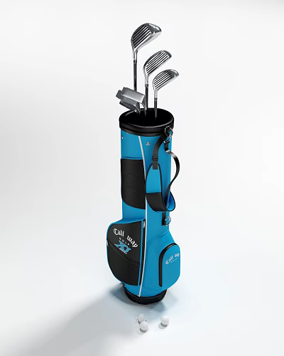 Blue Callaway Golf Bag With Multiple Golf Clubs For Sports Equipment 3d model