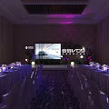 Hycan V09 Luxury MPV Display With Neon Lights And Plants