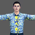 Men with Inch Head Men with Shirts Men with Jeans Men with Bound Bones Standing Animation 3d model