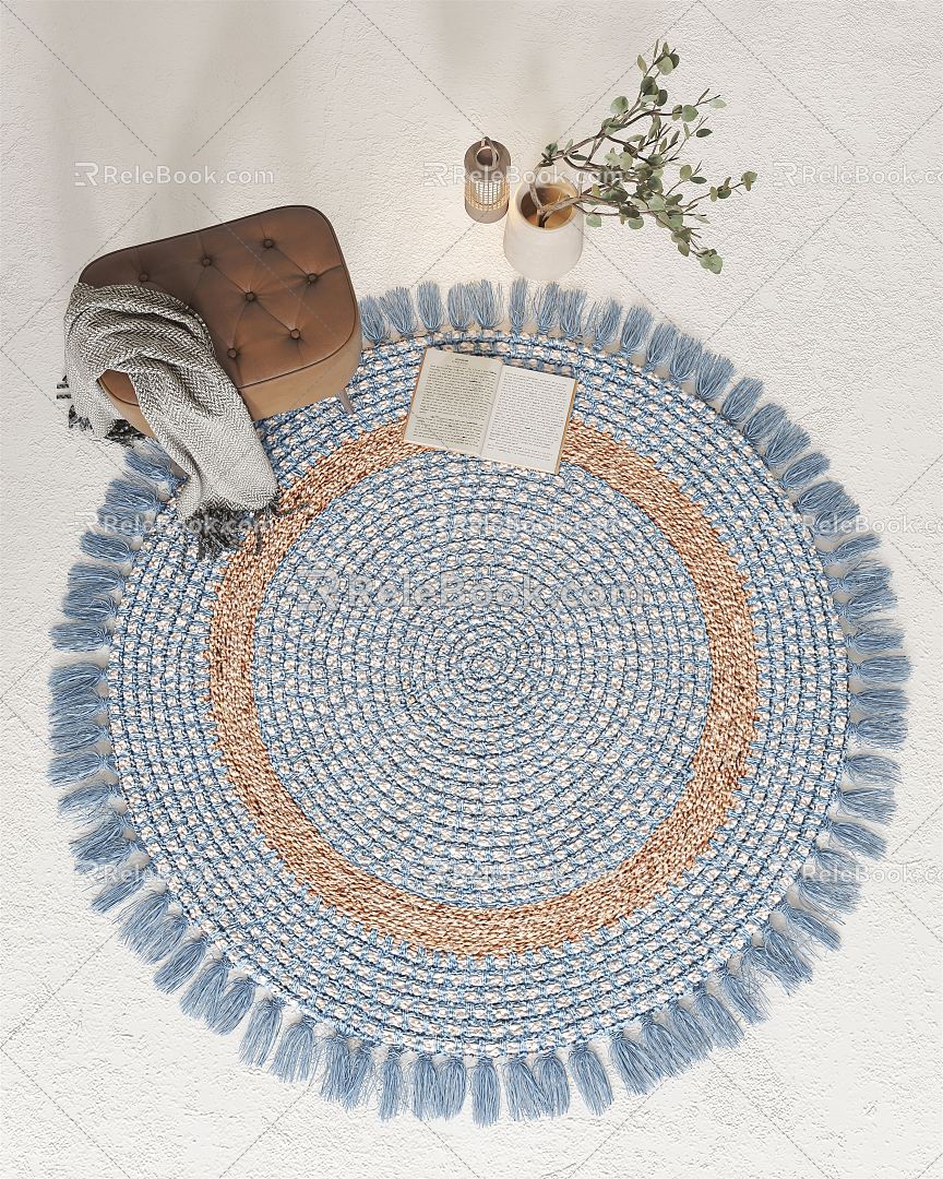 Nordic Round Carpet Carpet 3d model