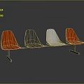 Modern Public Chair Design With Red Grey White Seats And Metal Frame For Public Spaces