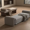 modern bed end stool sofa stool 3d model