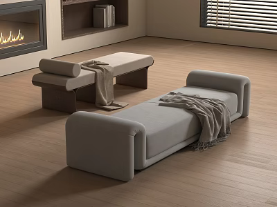 modern bed end stool sofa stool 3d model