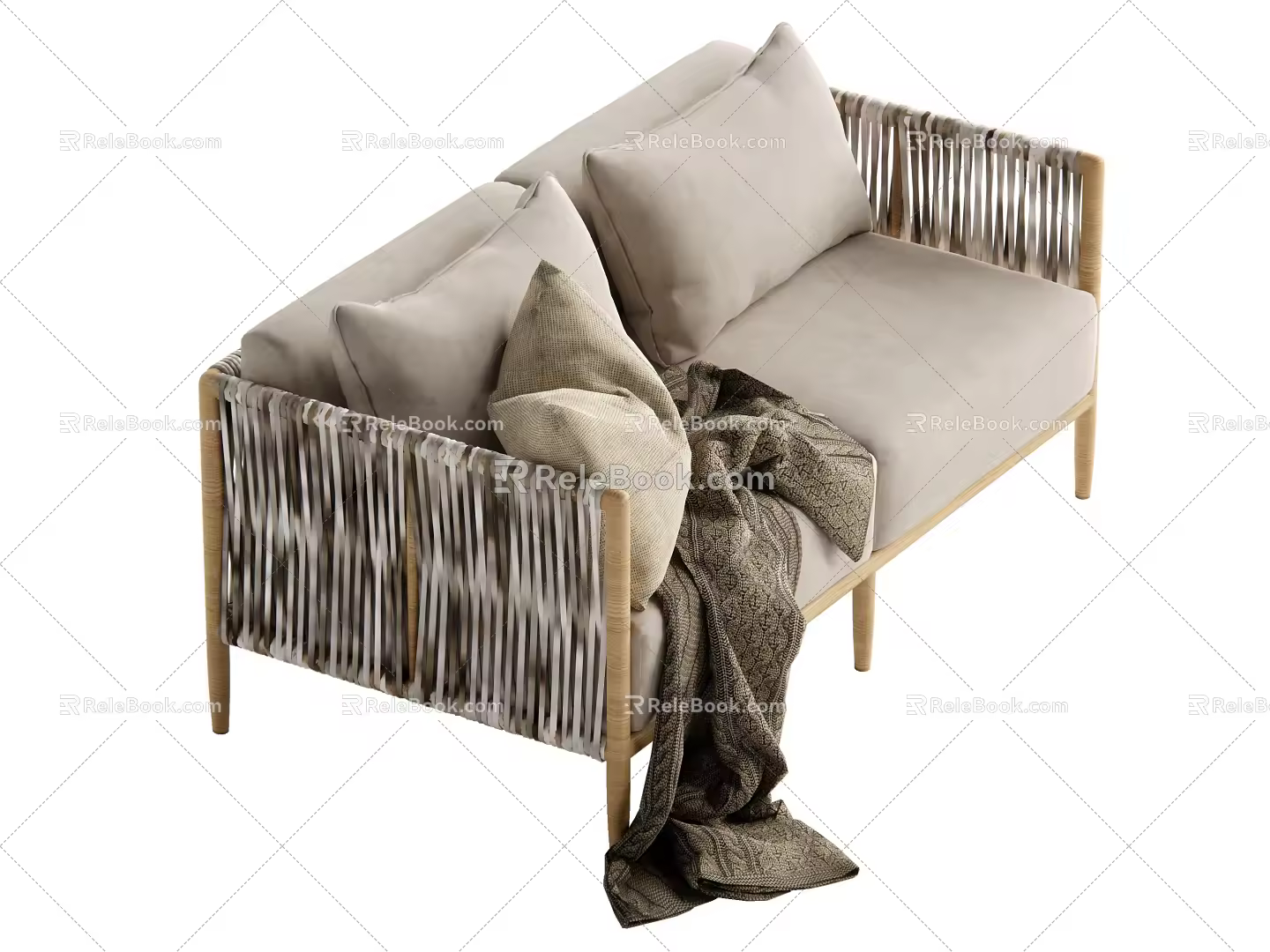 Modern double sofa 3d model