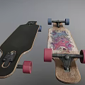 Colorful And Black Skateboard Sports Equipment With Wooden Decks Red Blue Wheels