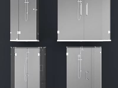 Modern Shower Sauna Enclosure with Clear Glass Door Stainless Steel Shower Head and Frameless Design 3d model