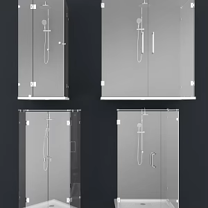 Modern shower room bath partition 3d model