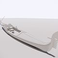 Modern Boat Flower Carving Boat 3d model