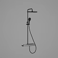 Modern Bathroom Shower System With Overhead Head Handheld Sprayer And Base 3d model