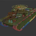 Green Military Tank With Turret Cannon Tracks Armored Body And Classic Design