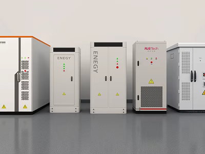 Industrial Energy Control Equipment Cabinets With Multiple Units And Safety Features 3d model